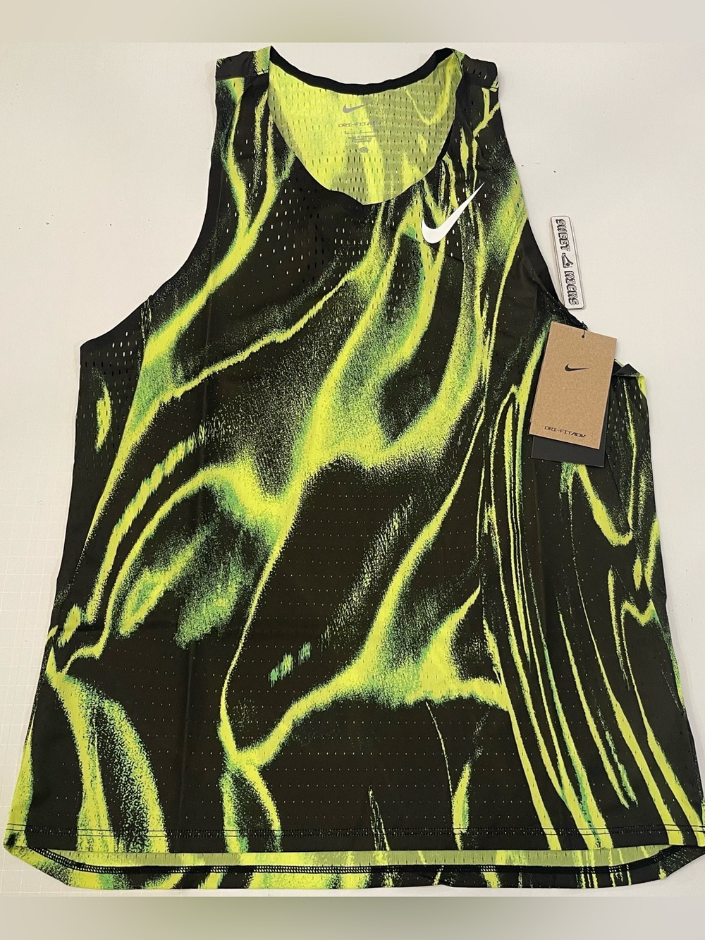 Nike Dri-Fit ADV Running Singlet Tank Volt Black
